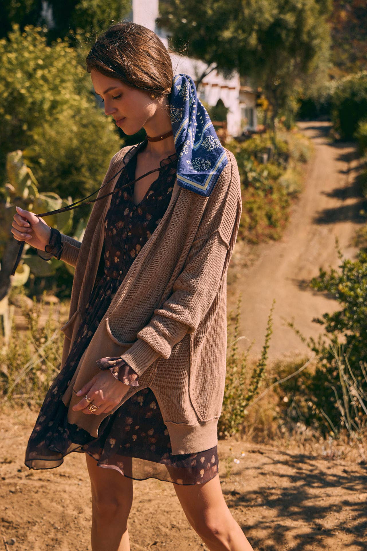 Down To Earth (Tan) Slouchy Cardigan