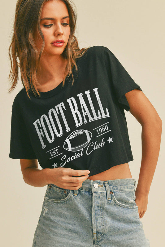 Football Social Club (Black) Crop Tee