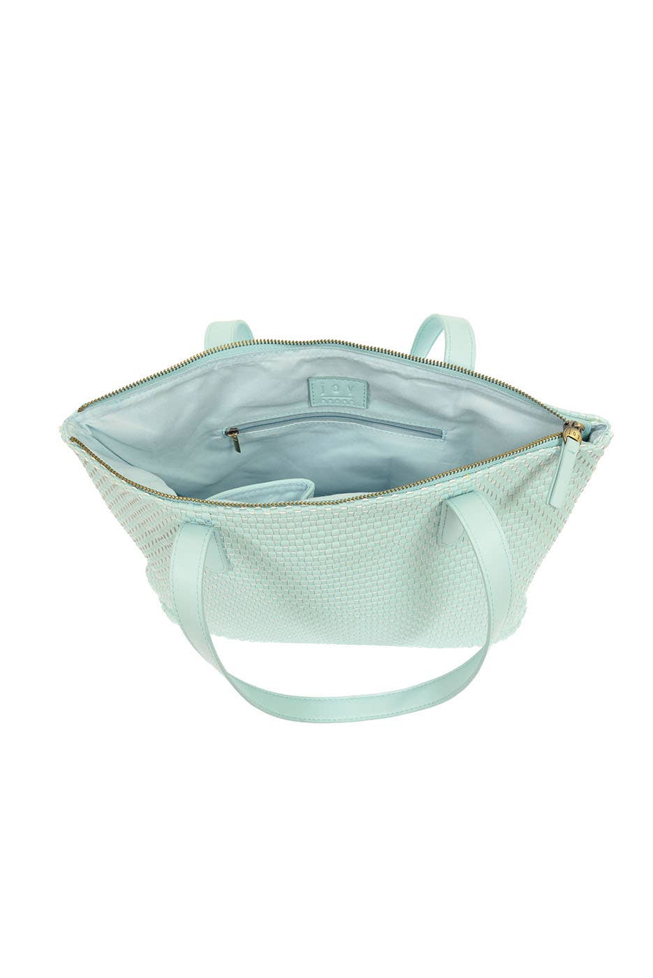 Shelly (Aqua) Woven Tote Bag