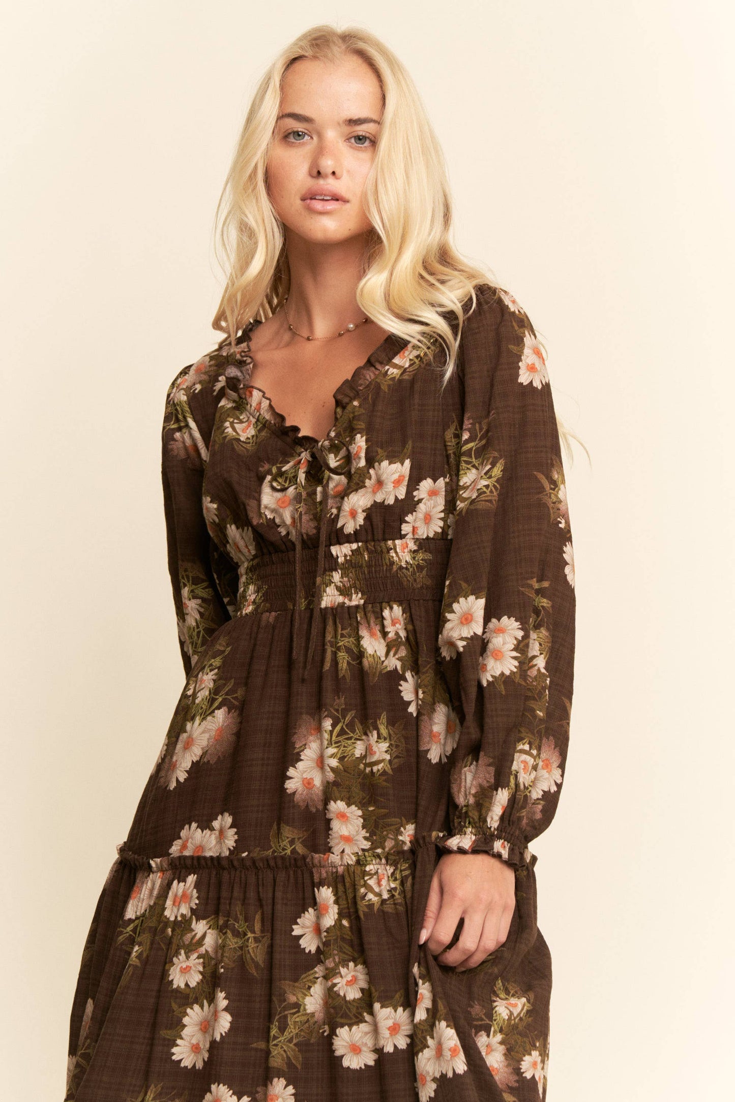 Timeless Treasure (Brn) Floral Print Dress
