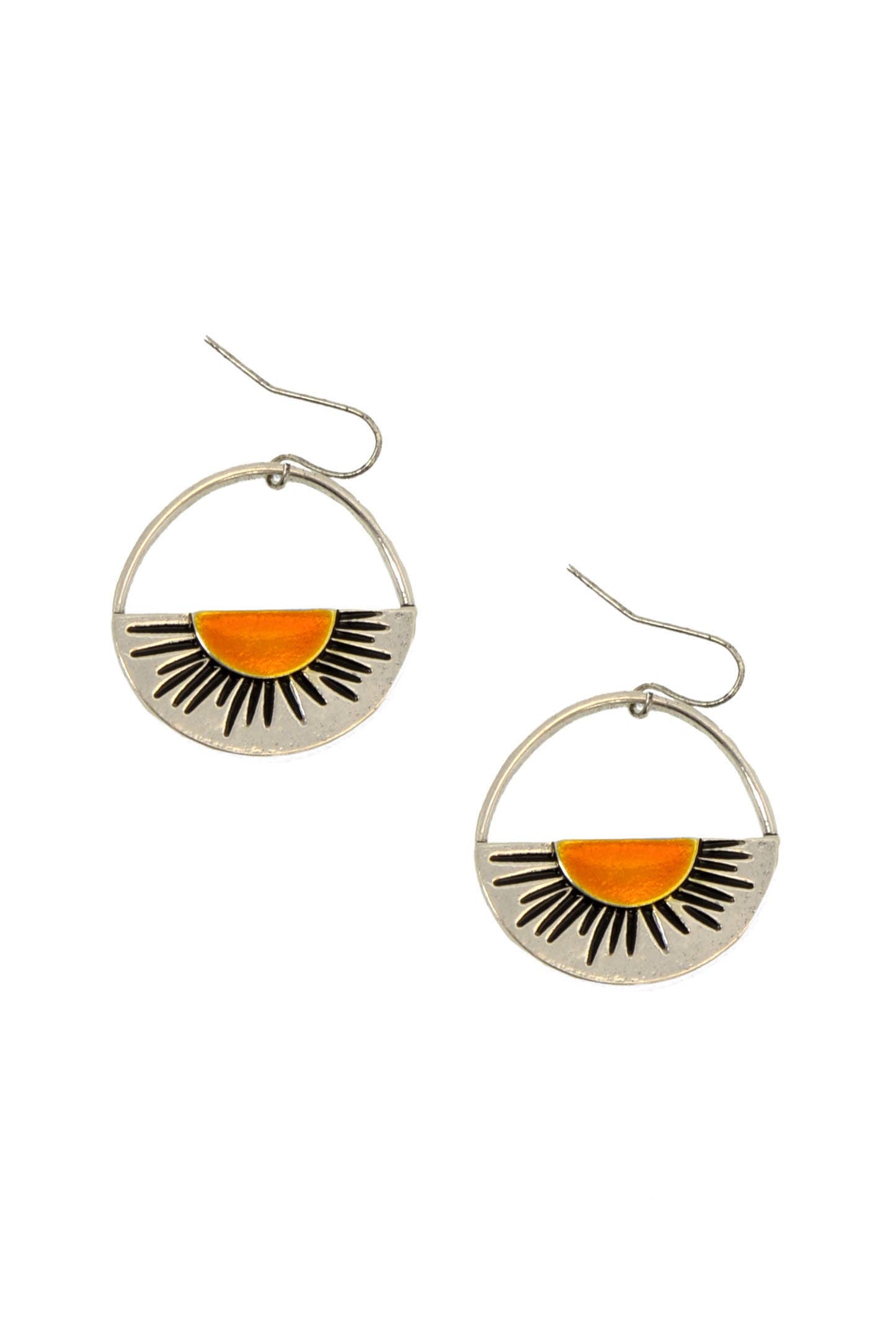 Retro Sunshine Mixed Metal Earrings