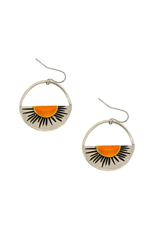 Retro Sunshine Mixed Metal Earrings