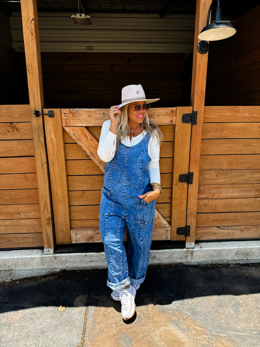 Rebel Revival Denim Overall Romper