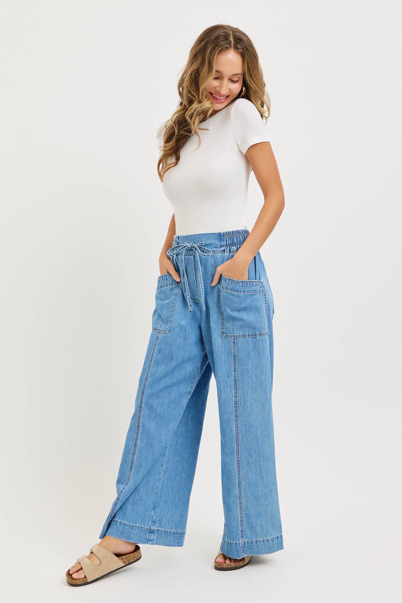 Ready To Roll Pull-On Wide Leg Jeans