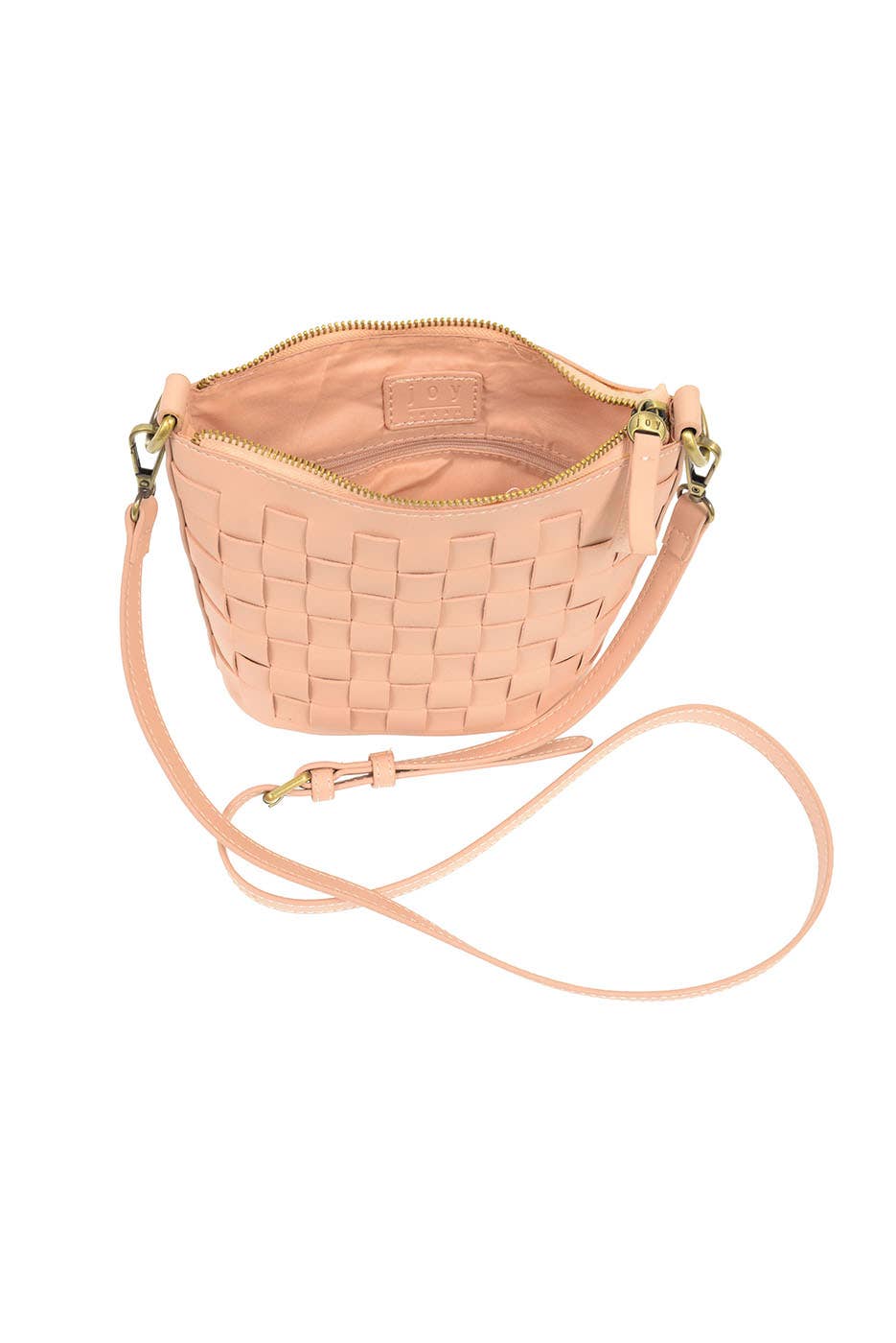 Maci (Coral) Woven Crossbody Bag