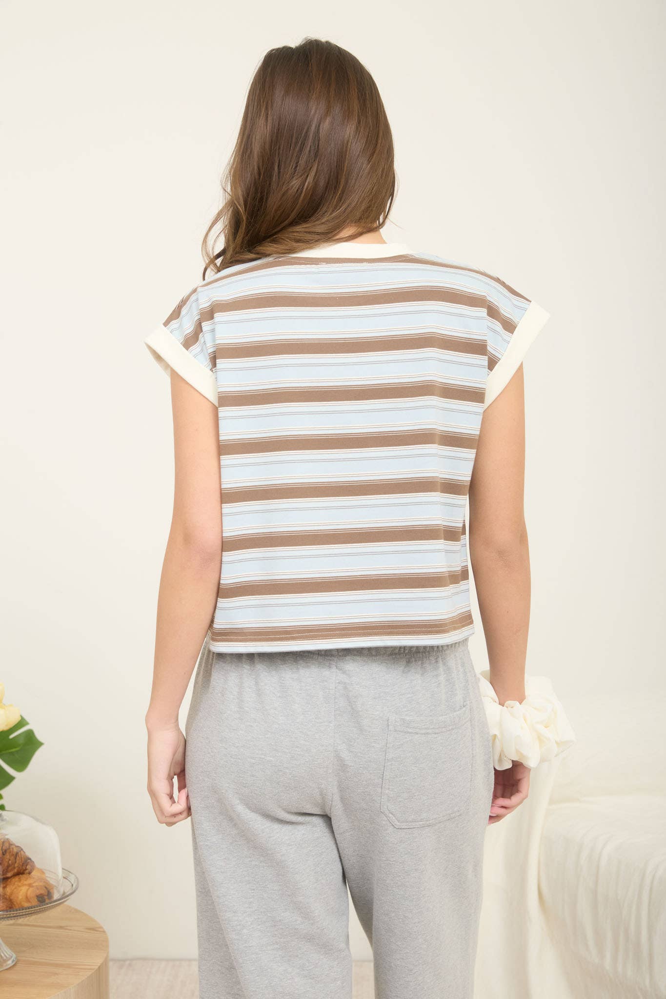 Fast Forward (Blue Mix) Stripe Knit Top