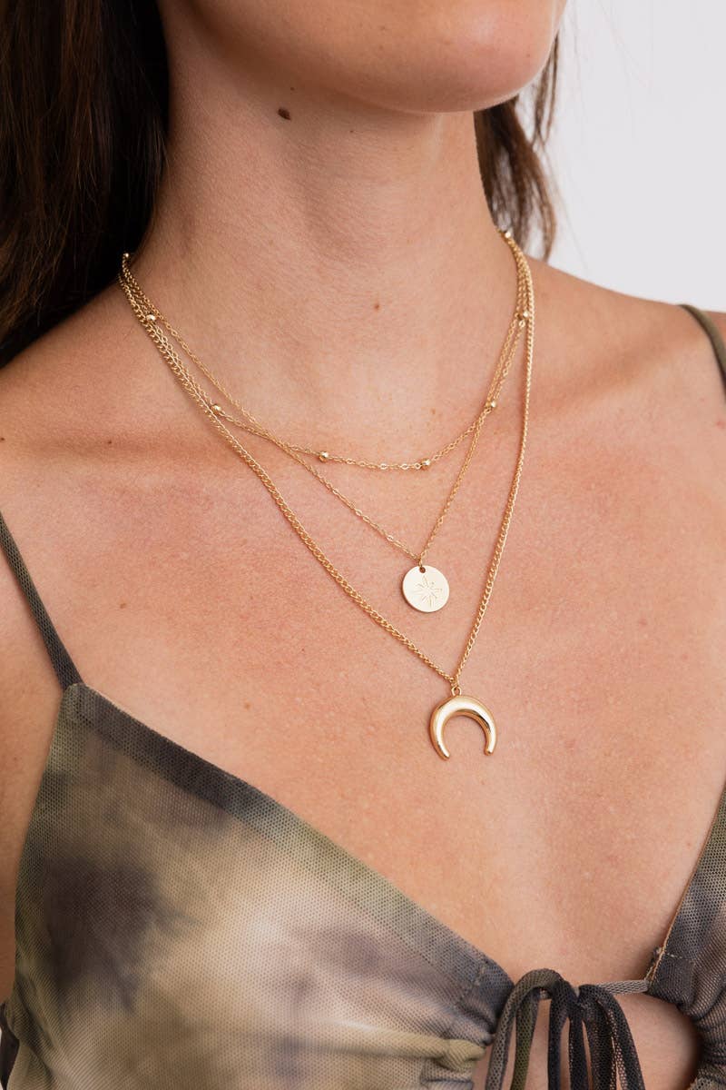Moon Knight Layered Gold Necklace