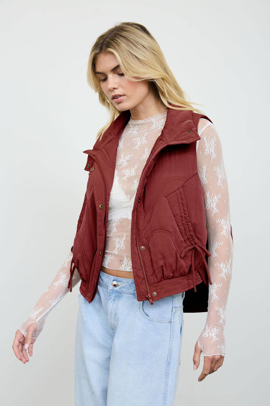 Autumn Wave (Burg) Quilted Vest
