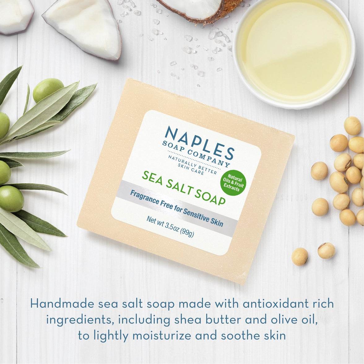 Naples Soap Co.: Unscented Sea Salt Natural Soap