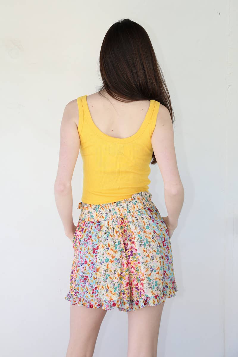 Sunny Disposition Boho Floral Mix Shorts
