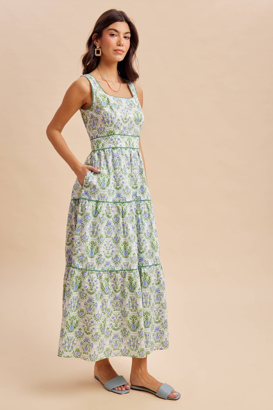 Le Fleur Cotton Floral Maxi Dress