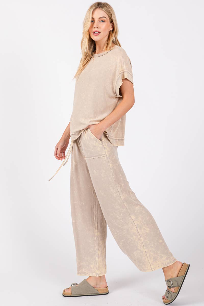 Magic Mineral (Taupe) Ribbed Knit Pants