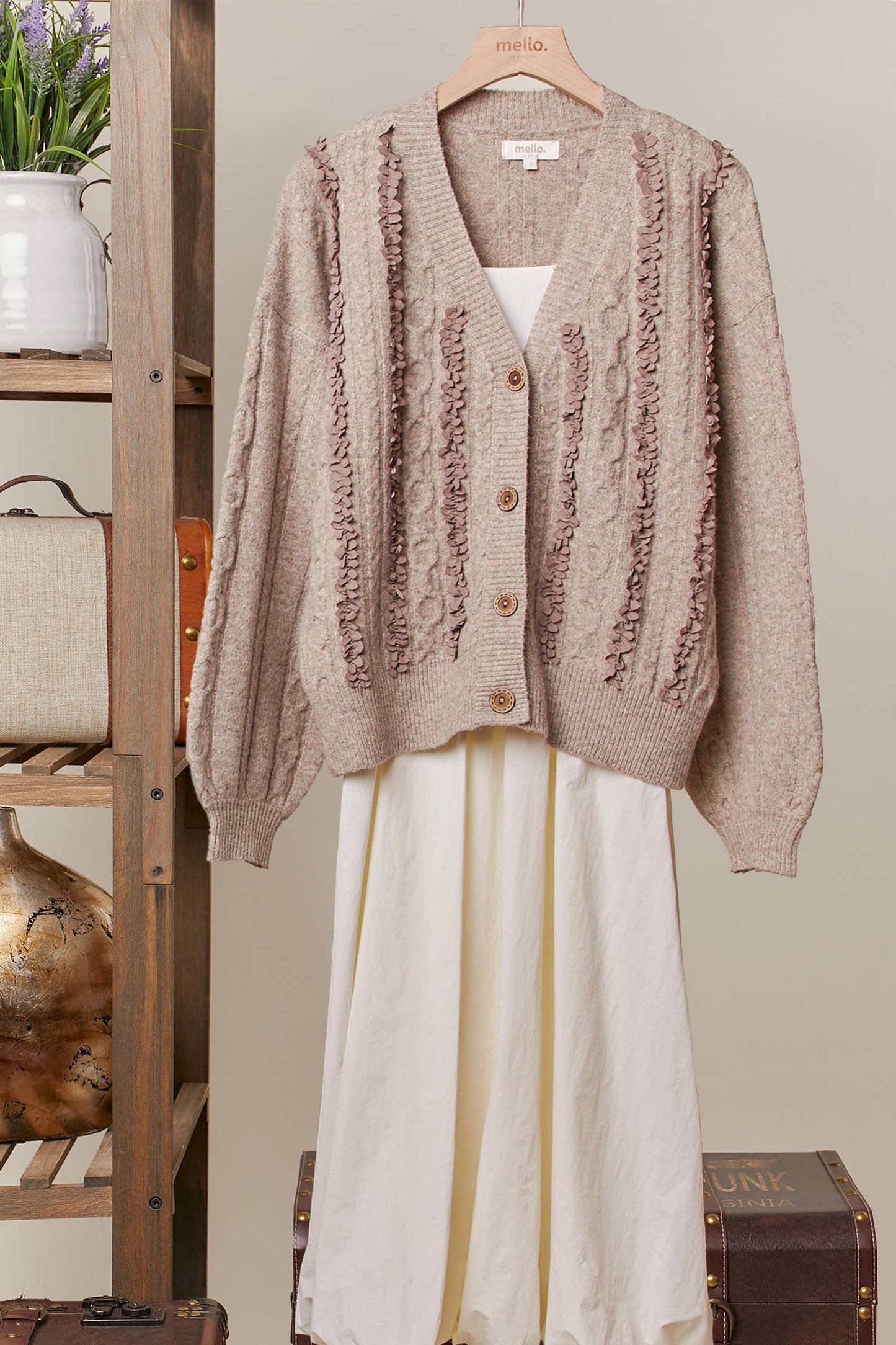 So Charming Ruffle Accent Cardigan