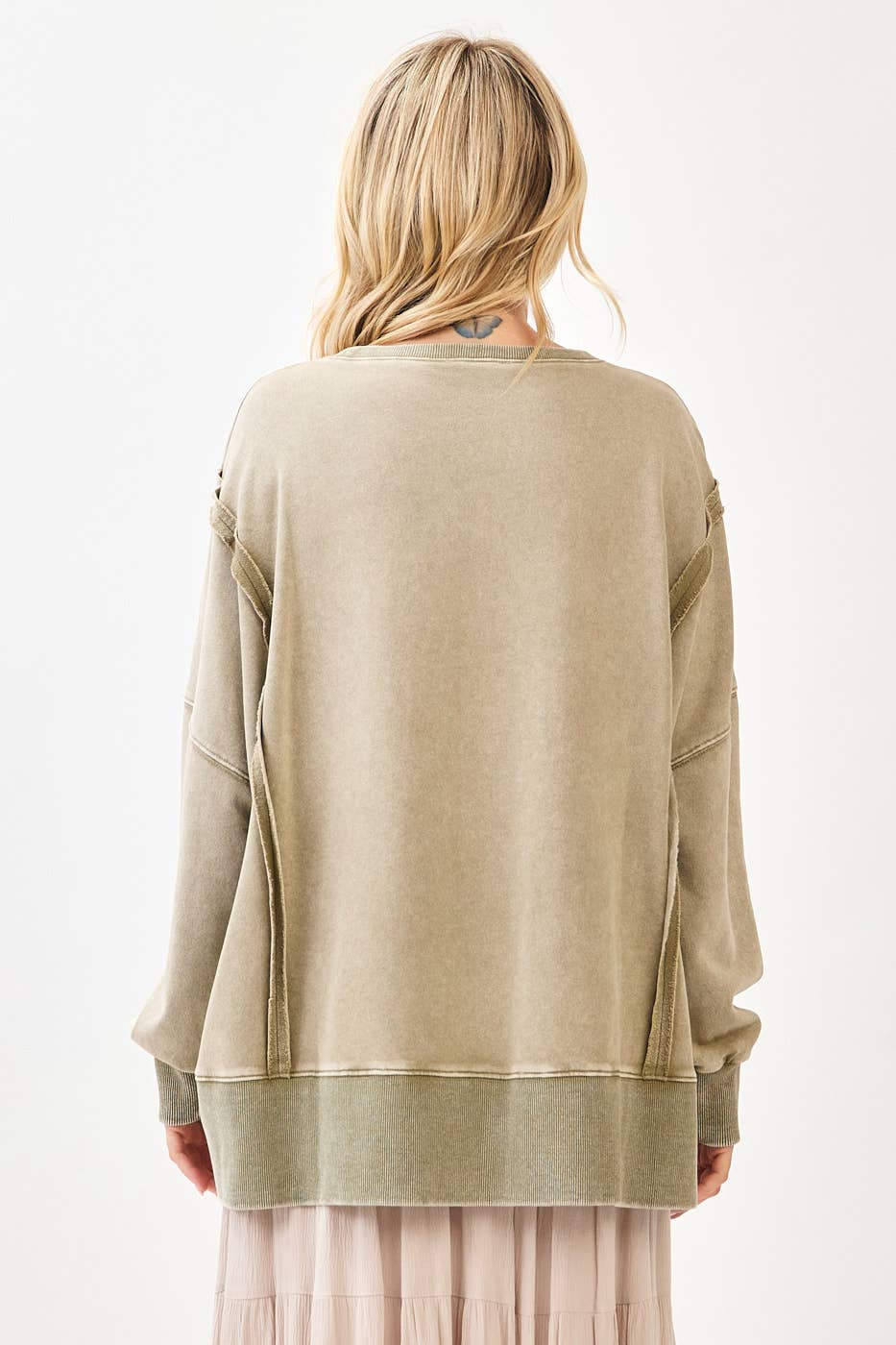 Peaceful Way (Olive) Patch Sweatshirt