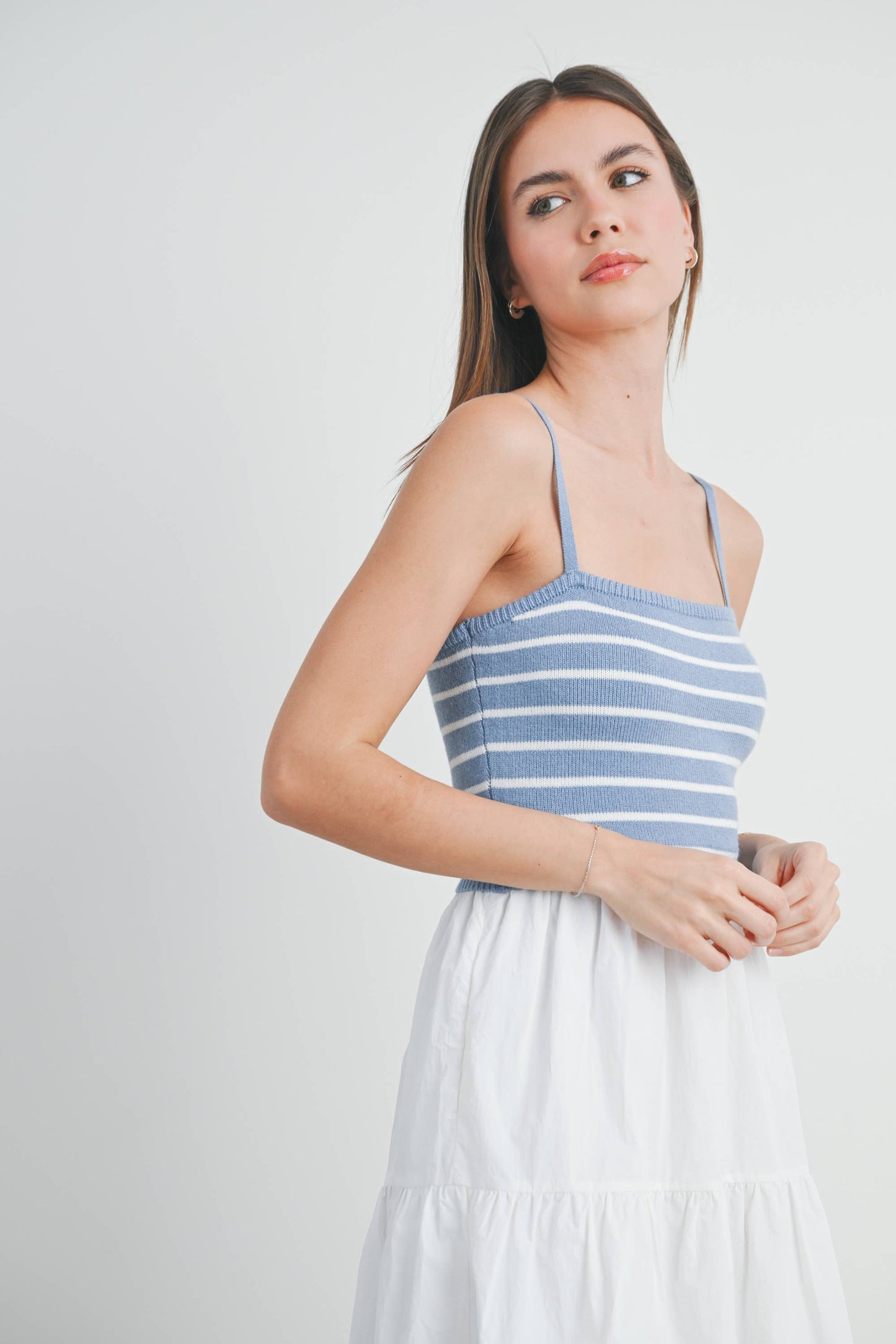 Sweet Montana (Blue/Wh) Stripe Top Dress