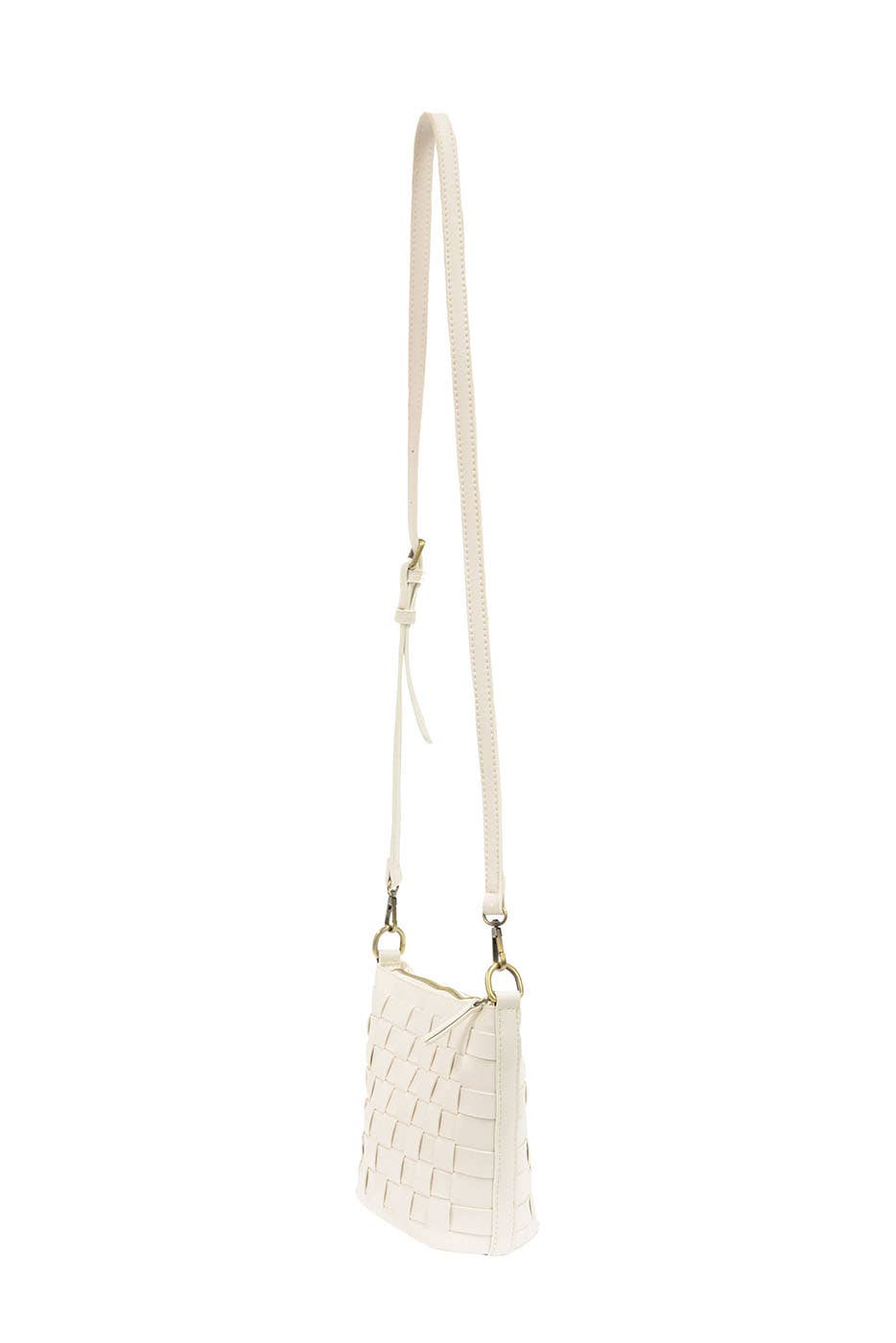 Maci (White) Woven Crossbody Bag