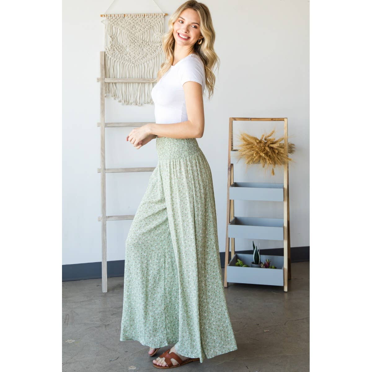 Sunday Funday (Sage) Ditsy Floral Pants