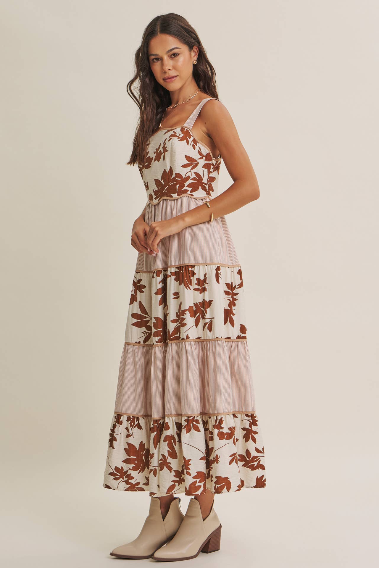 Dreamy Ideal (Mocha) Tiered Dress