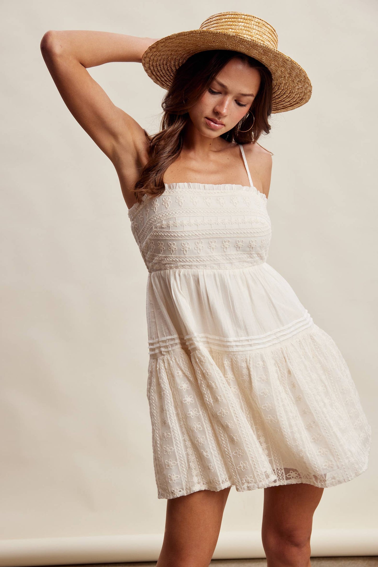 Boho Babe Lace Tiered Mini Dress