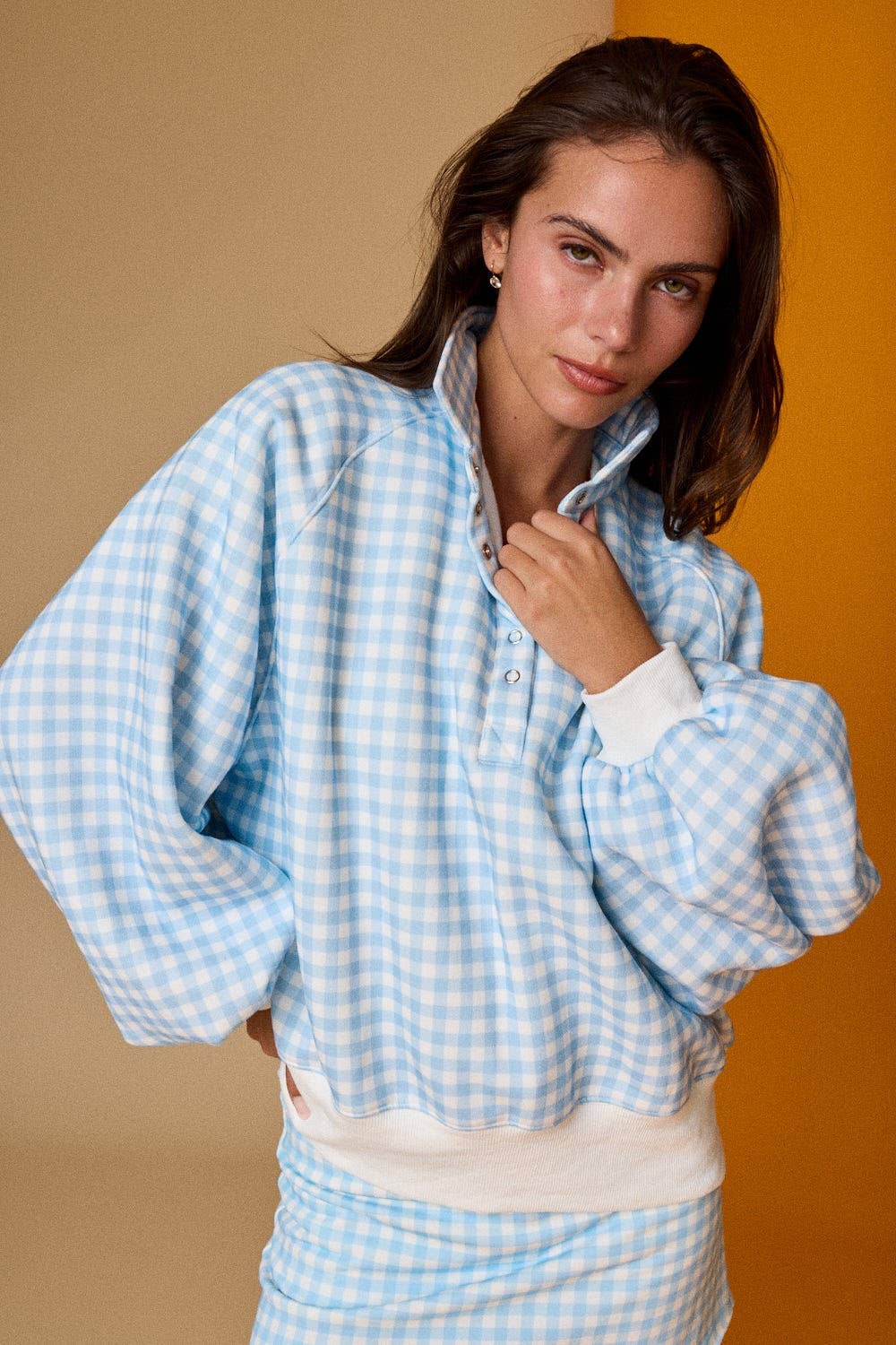 Checked In (Blue) Gingham Check Pullover