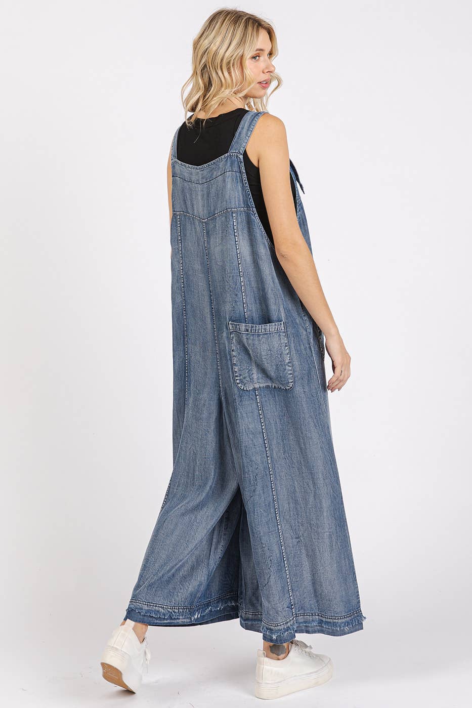 Easy Does It Wide Leg Tencel Overalls