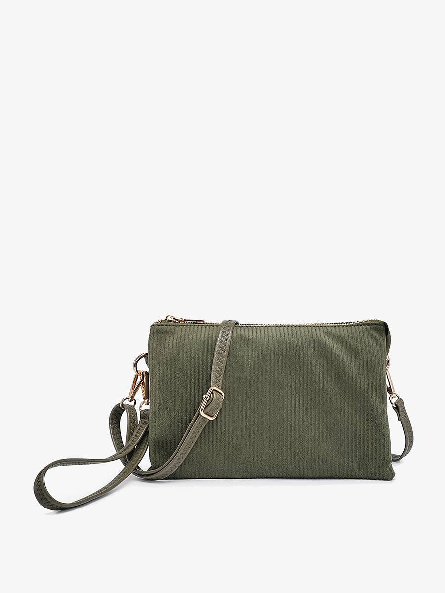 Izzy (Olive) Corduroy Crossbody/Wristlet