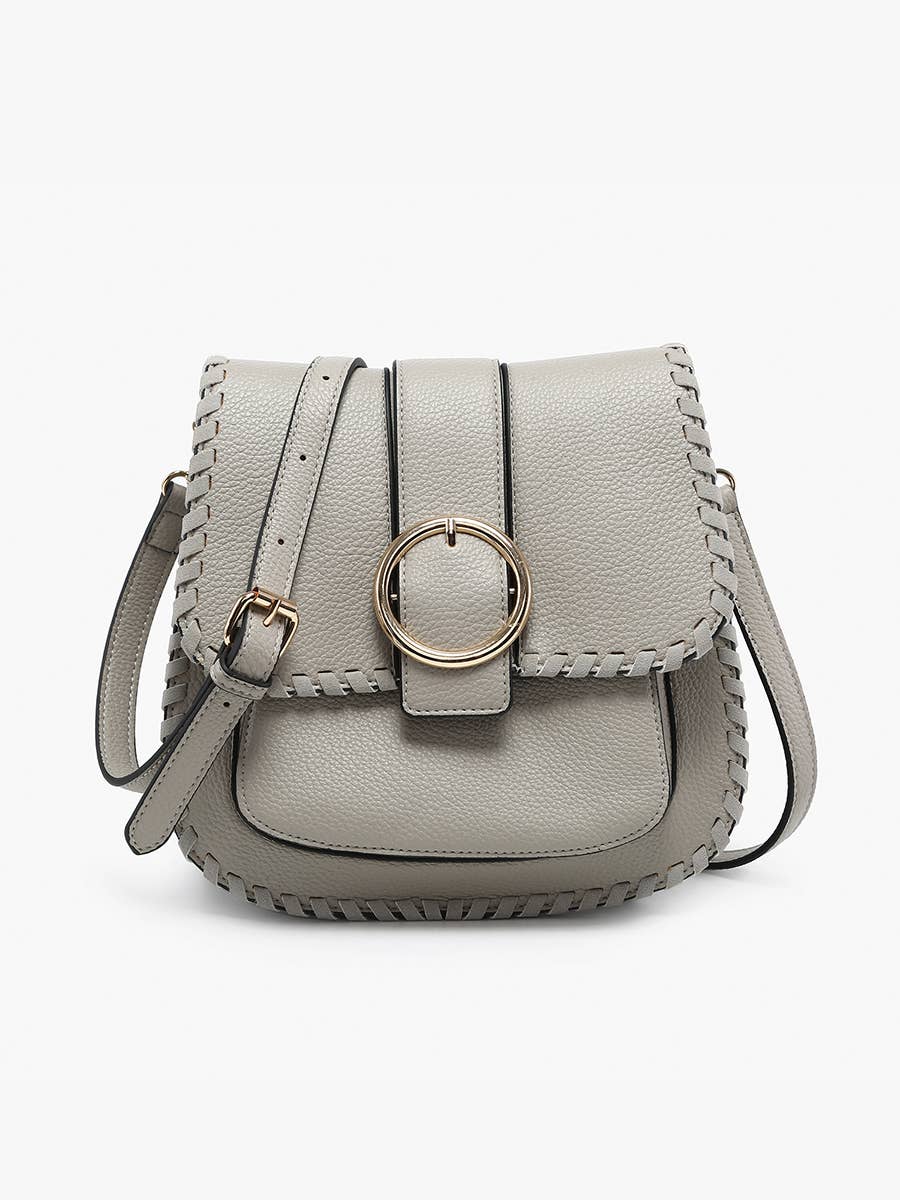 Sandra (Grey) Buckle Flap Crossbody