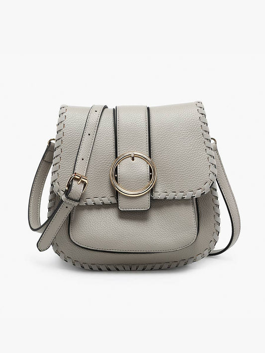 Sandra (Grey) Buckle Flap Crossbody