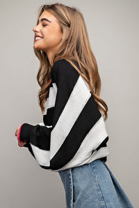 Twist Of Fate B/W Stripe Sweater