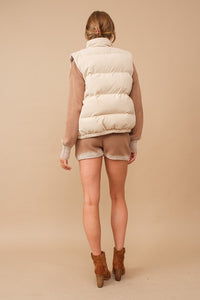So Cozy (Cream) Cord Puffer Vest