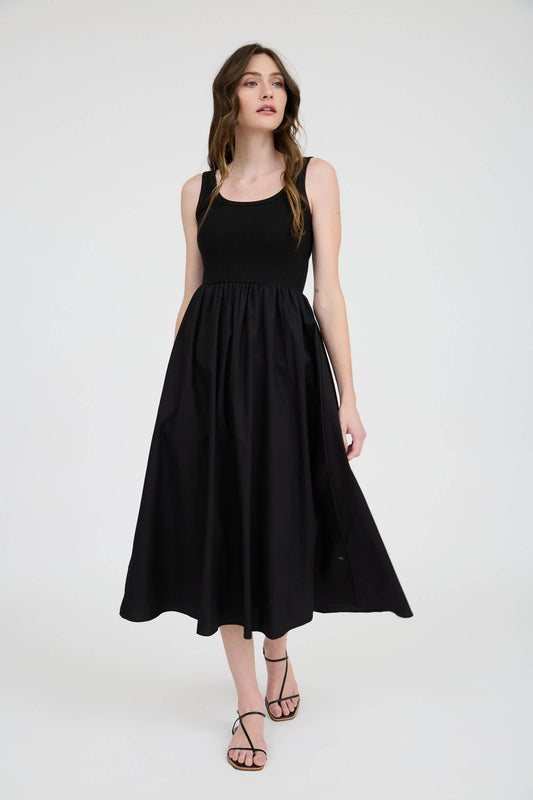 Power Move (Black) Tank Midi Dress