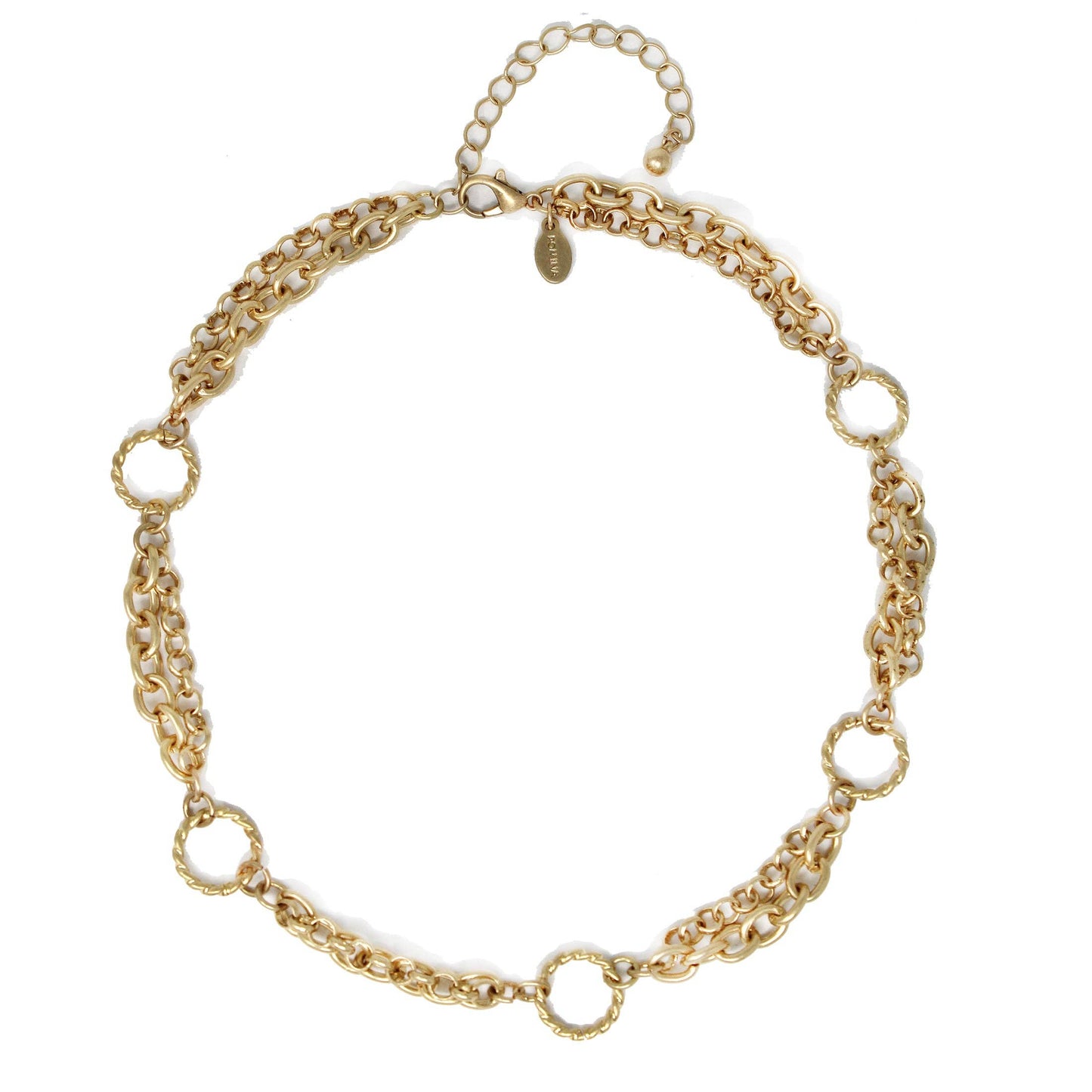 Gold Knotted Chain & Open Circle Necklace