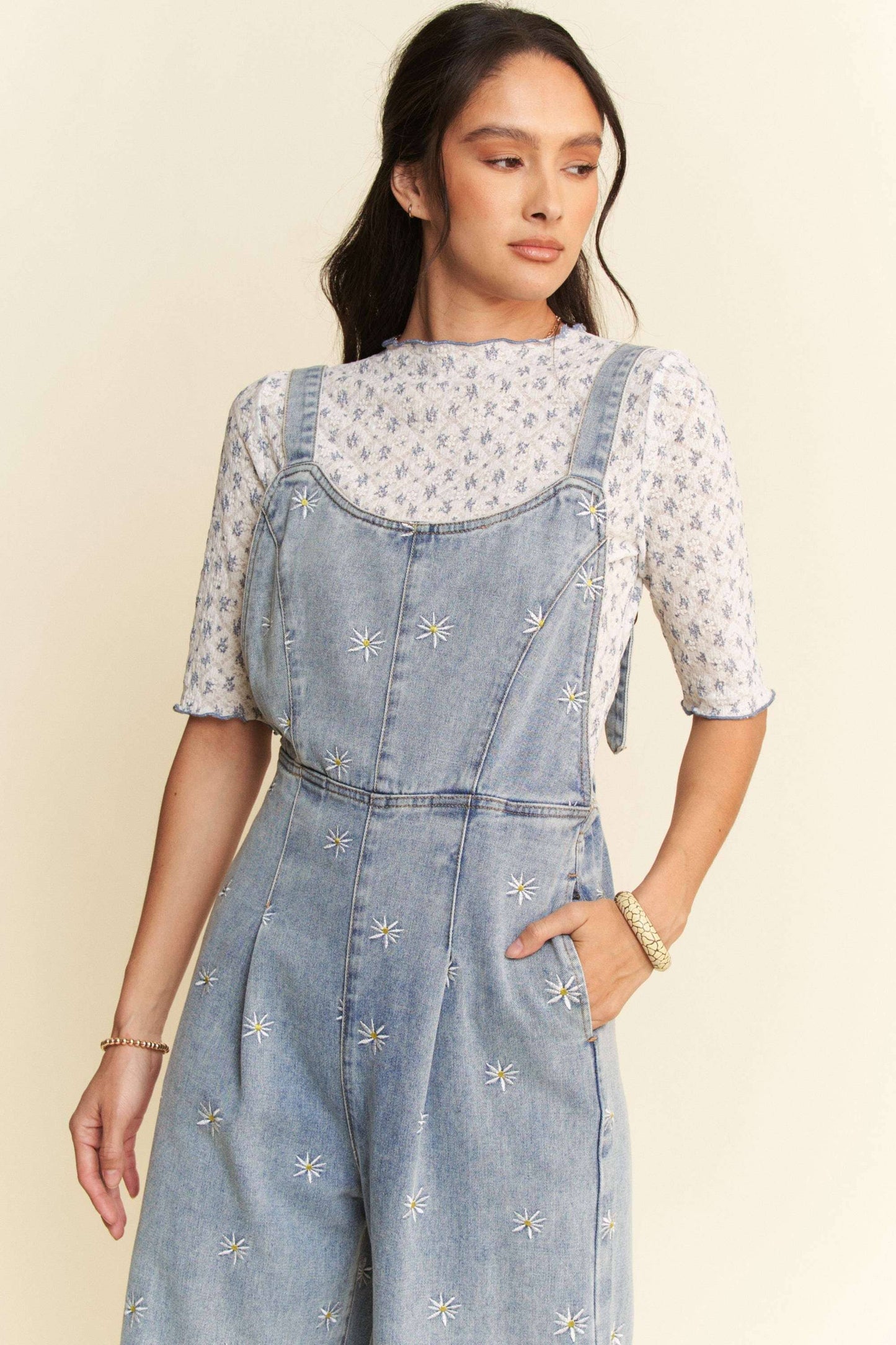 Daisy Dreams Daisy Embroidered Overalls