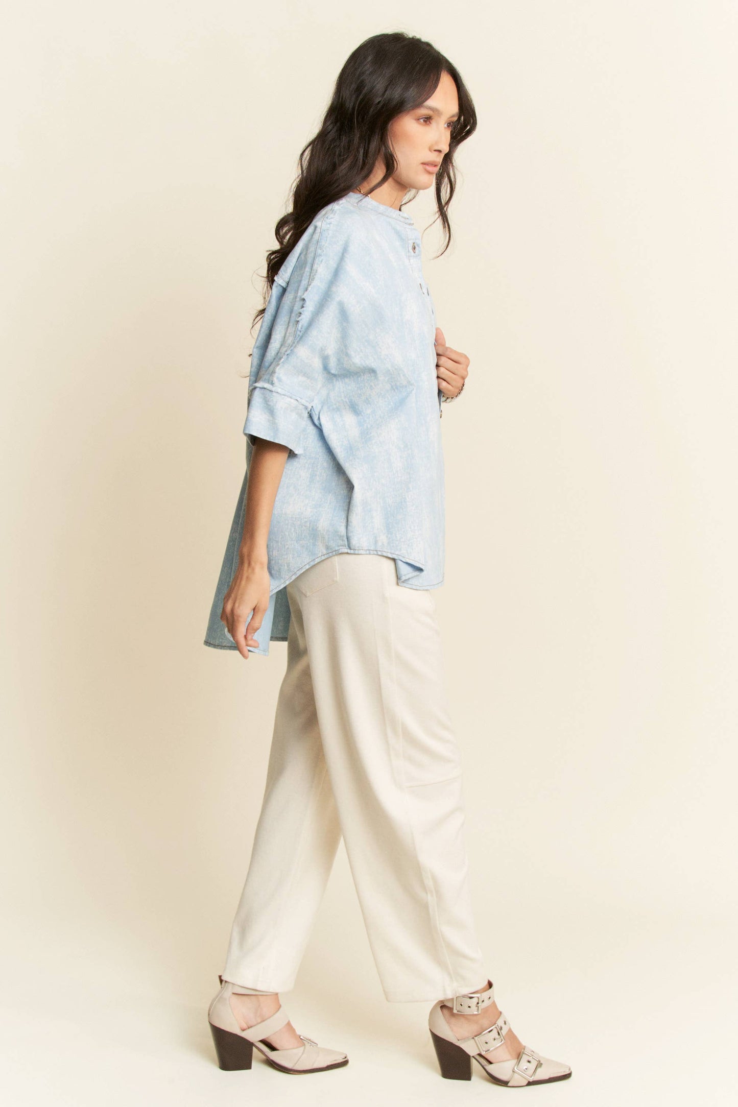 Hey Darlin’ Oversized Fringe Denim Shirt