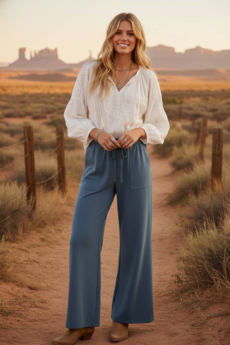 Elevated Look (Blue) Wide Leg Pant