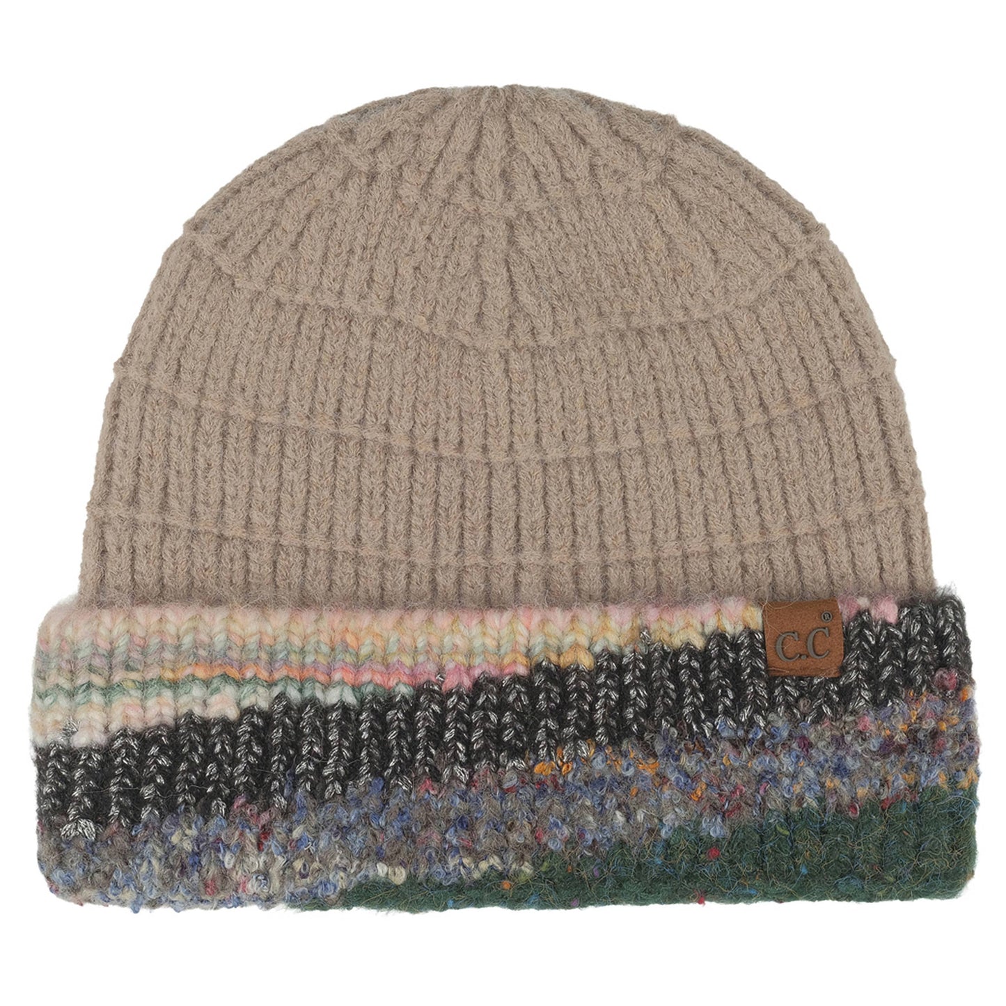 C.C Multi Marled Yarn Cuff Beanie