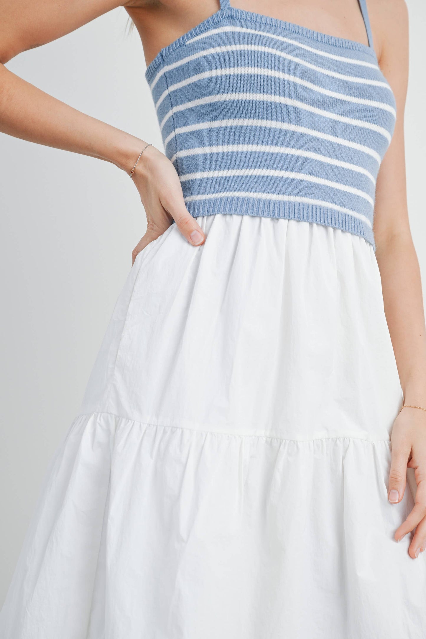 Sweet Montana (Blue/Wh) Stripe Top Dress