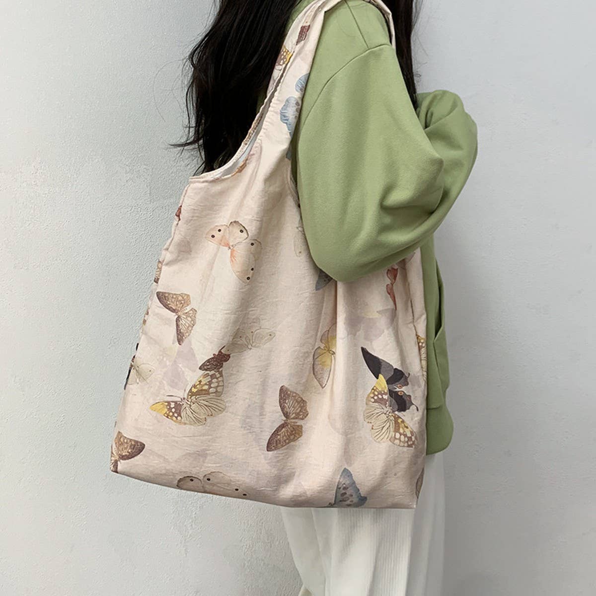 Vintage Butterfly Print Lightweight Tote Bag