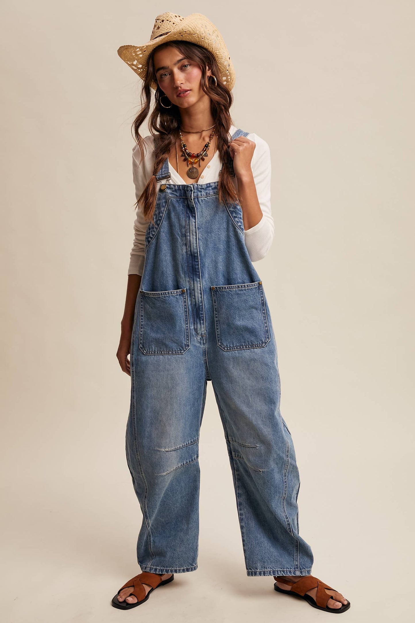 Rodeo Weekend Wide Leg Denim Overalls