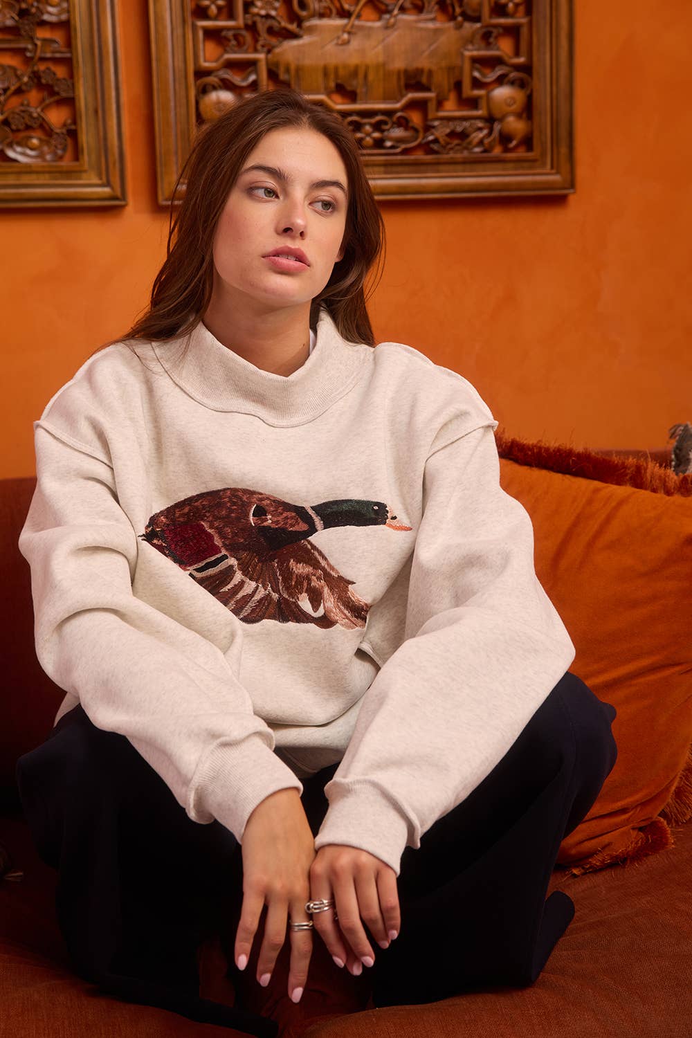 Mallard Memoir Embroider Mock Neck