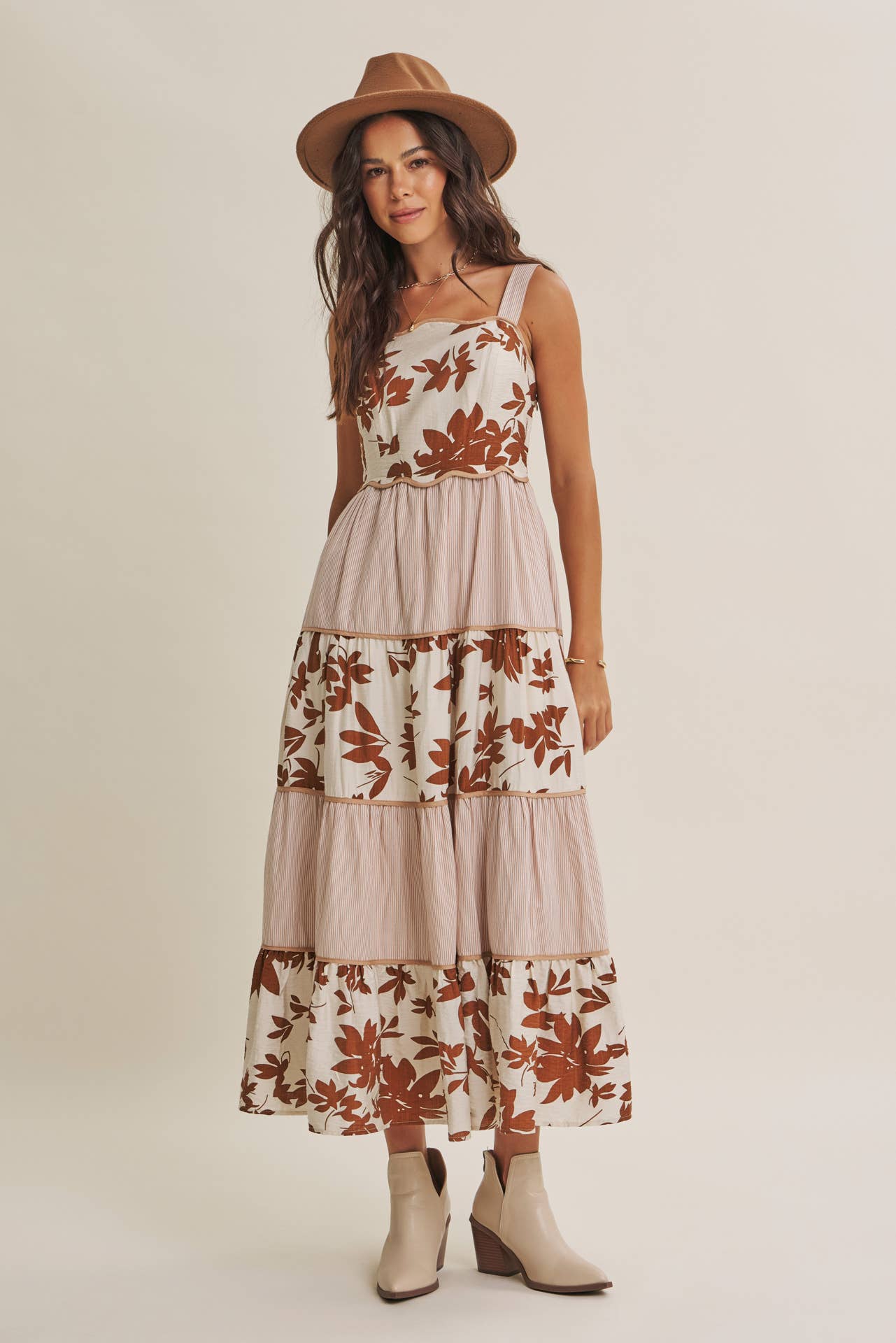 Dreamy Ideal (Mocha) Tiered Dress
