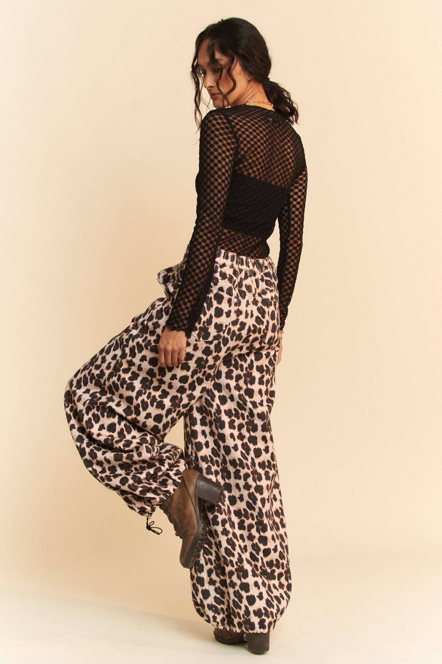 My Hope (Black) LS Dot Lace Mesh Top