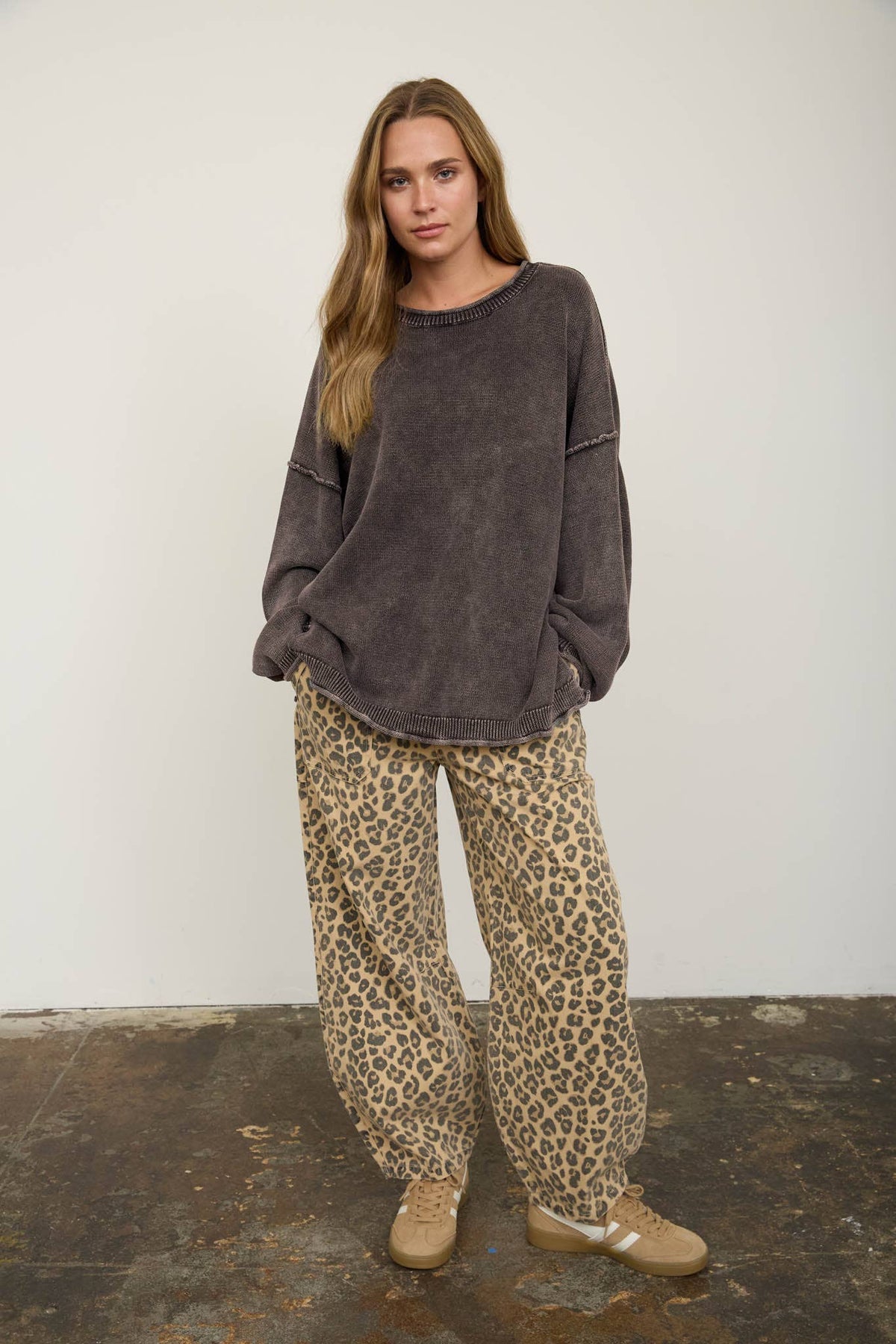 Here For You (Brn) Oversized Sweater