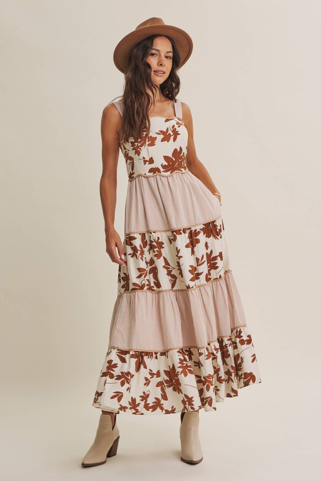 Dreamy Ideal (Mocha) Tiered Dress