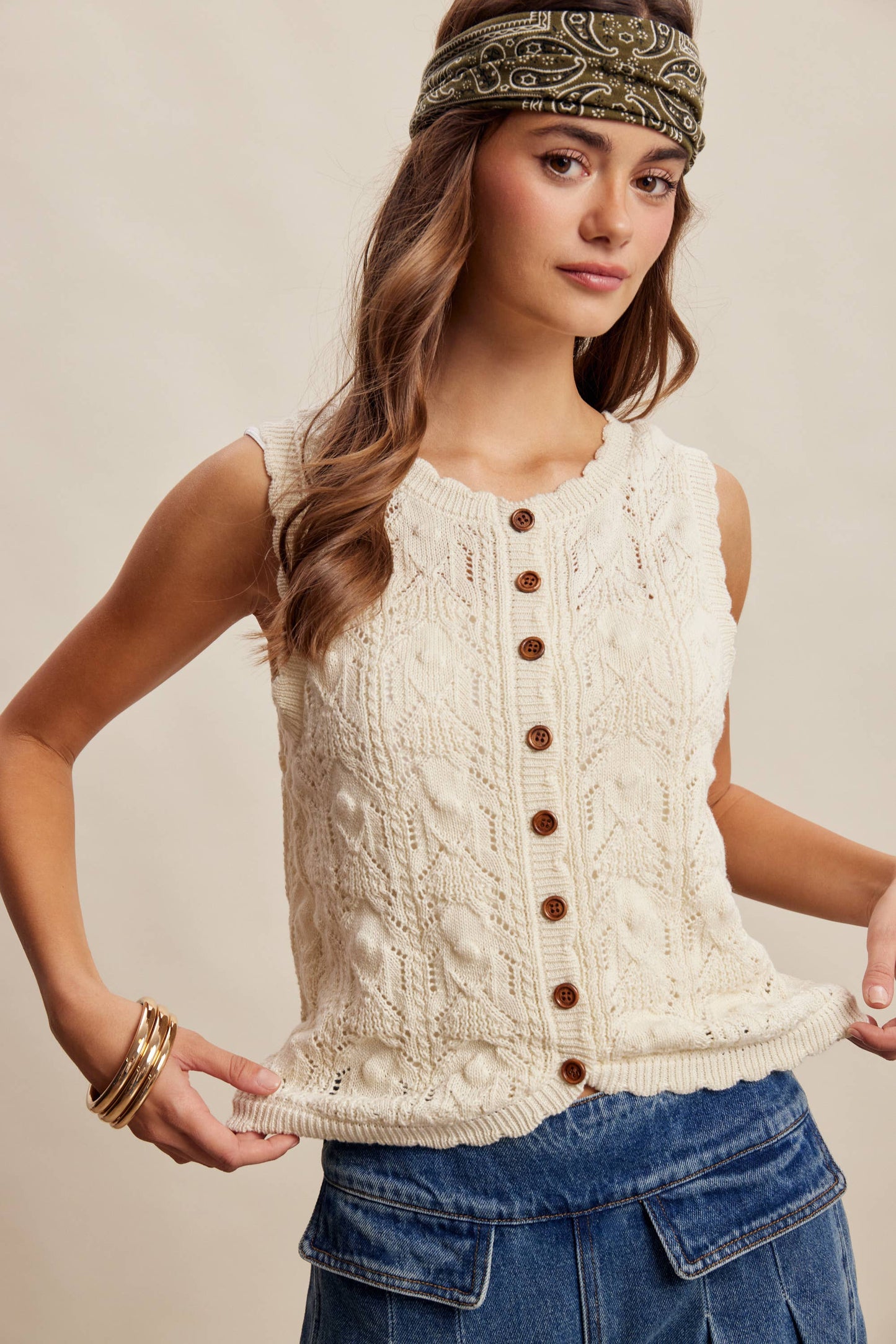 Love Lines Reversible Pointelle Knit Top
