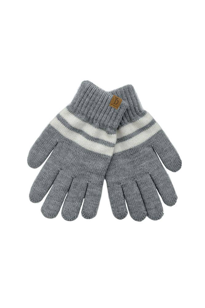 Super Soft Striped Knit Touch Gloves