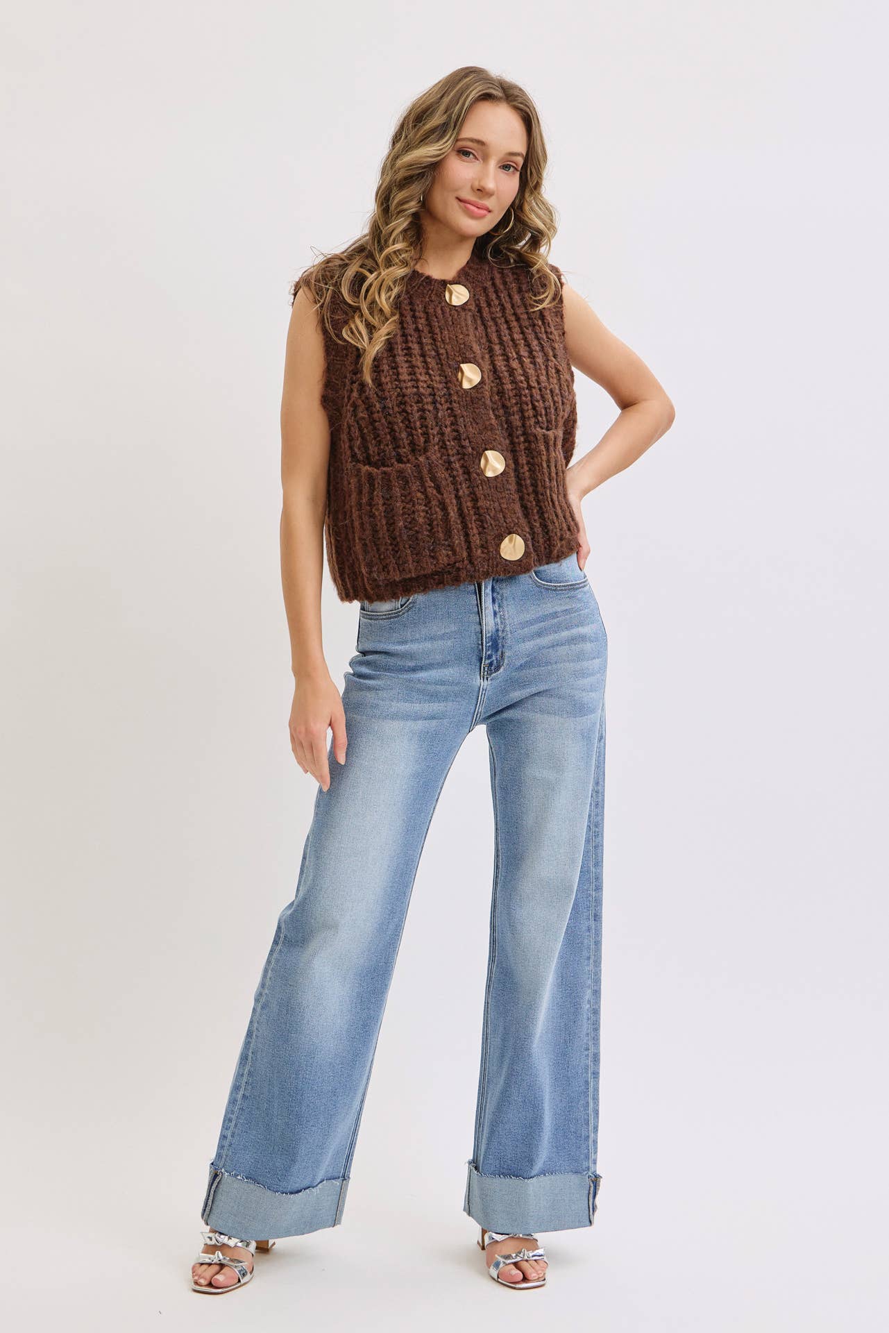 Warm Intentions (Brown) Chunky Knit Vest
