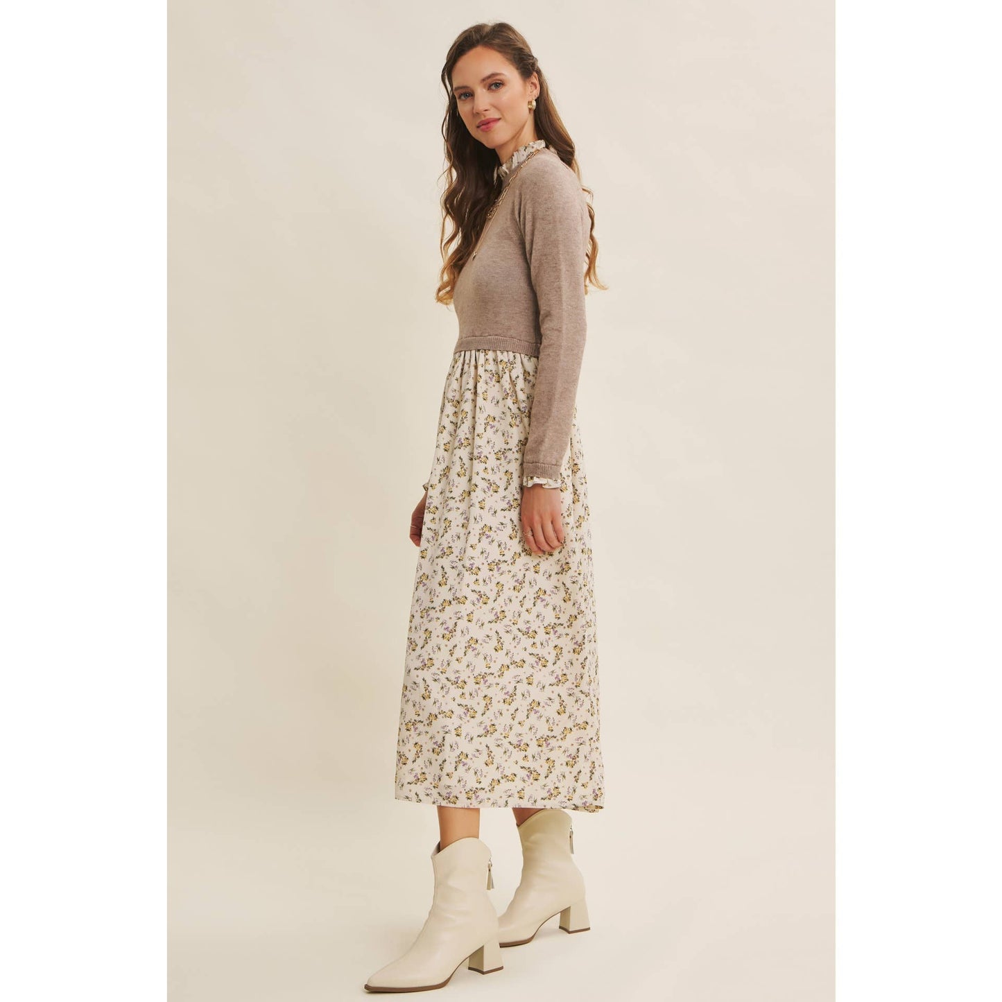 Sweet Memory (Latte) Twofer Dress