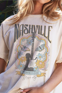 Nashville Guitar (Vanilla) Oversized Tee