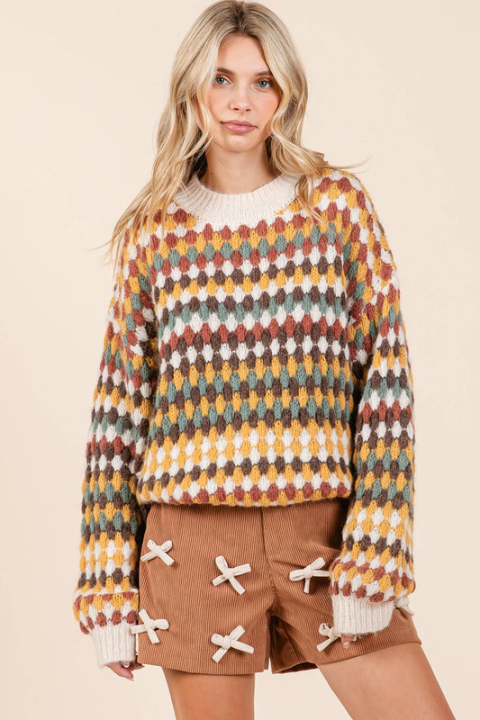 Good Intentions Colorful Hexagon Sweater